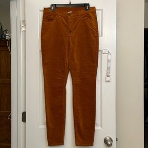 Cabi Button Fly Skinny Corduroy Pants